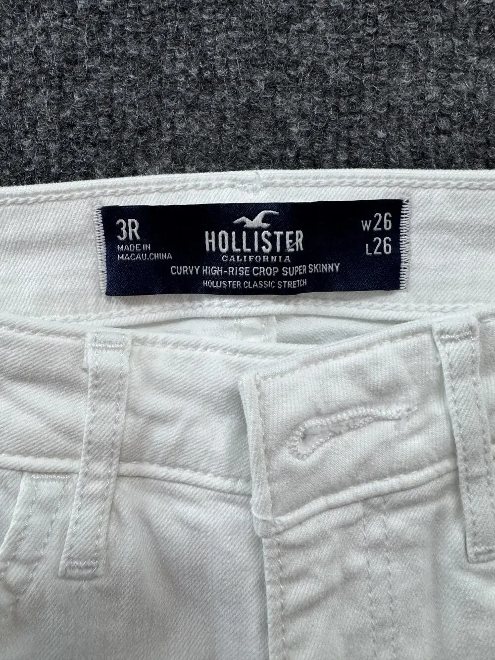 Hollister Jeans Juniors 3R White Curvy High Rise Crop Super Skinny Denim Pants
